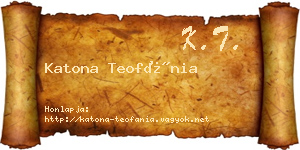 Katona Teofánia névjegykártya